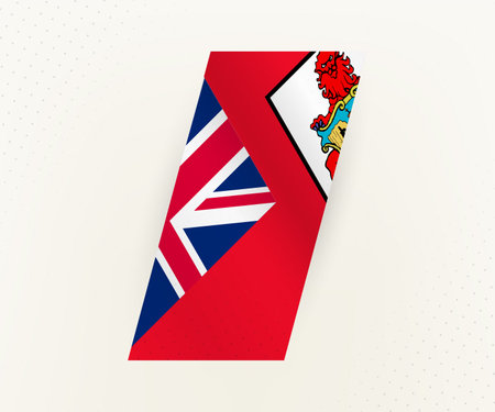 Abstract modern vertical flag of Bermuda on beige background with dots. Flag for different types of design.のイラスト素材