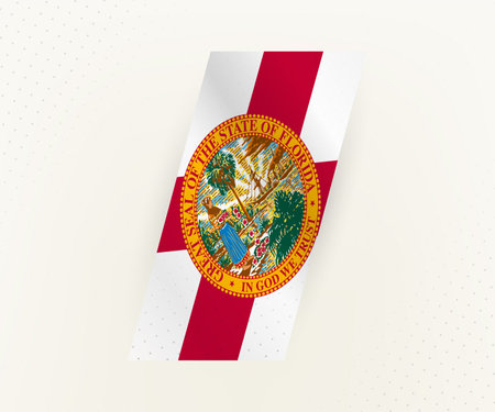 Abstract modern vertical flag of Florida on beige background with dots. Flag for different types of design.のイラスト素材