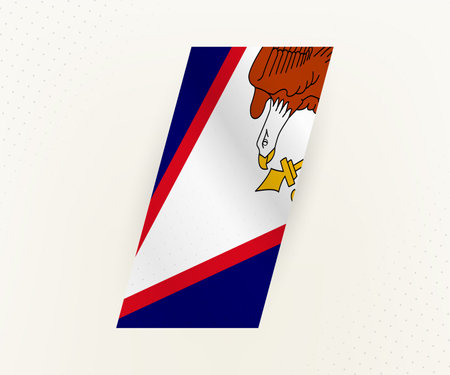 Abstract modern vertical flag of American Samoa on beige background with dots. Flag for different types of design.のイラスト素材