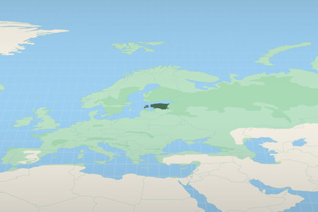 Estonia highlighted on a detailed map, geographic location of Estonia. Vector Map.のイラスト素材
