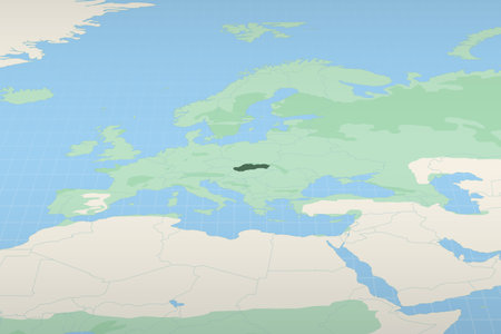 Slovakia highlighted on a detailed map, geographic location of Slovakia. Vector Map.のイラスト素材