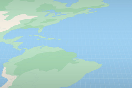 Saint Lucia highlighted on a detailed map, geographic location of Saint Lucia. Vector Map.のイラスト素材