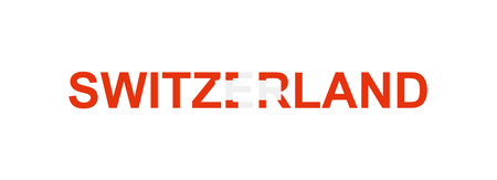 Letters Switzerland in the style of the country flag. Switzerland word in national flag style. Vector illustration.のイラスト素材