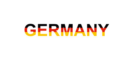Letters Germany in the style of the country flag. Germany word in national flag style. Vector illustration.のイラスト素材