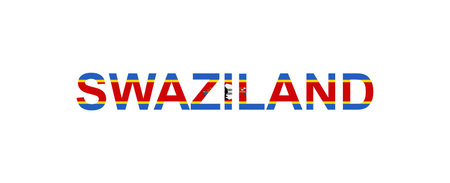 Letters Swaziland in the style of the country flag. Swaziland word in national flag style. Vector illustration.のイラスト素材