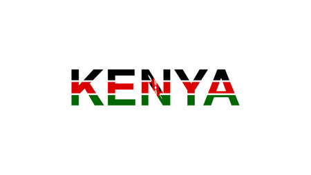 Letters Kenya in the style of the country flag. Kenya word in national flag style. Vector illustration.のイラスト素材