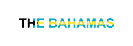 Letters The Bahamas in the style of the country flag. The Bahamas word in national flag style. Vector illustration.のイラスト素材