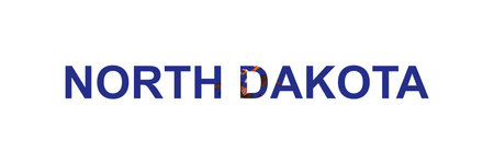 Letters North Dakota in the style of the country flag. North Dakota word in national flag style. Vector illustration.のイラスト素材
