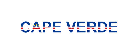 Letters Cape Verde in the style of the country flag. Cape Verde word in national flag style. Vector illustration.のイラスト素材