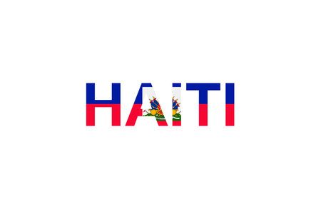 Letters Haiti in the style of the country flag. Haiti word in national flag style. Vector illustration.のイラスト素材