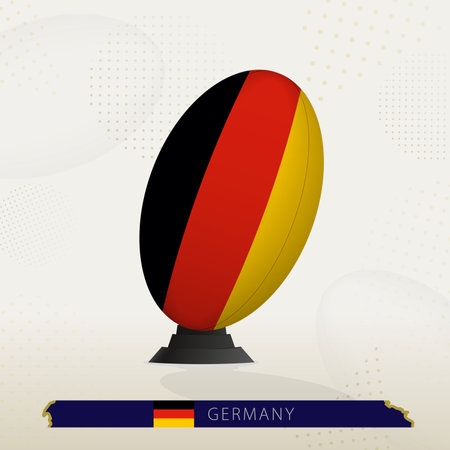 Germany Rugby Ball on Rugby Kicking Tees with Modern Design. Illustration perfect for sports, national pride, and rugby-related projects.のイラスト素材