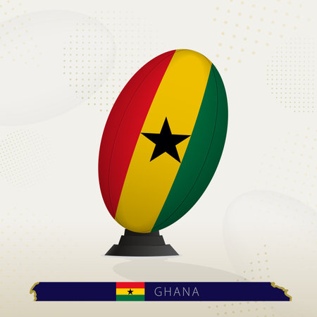 Ghana Rugby Ball on Rugby Kicking Tees with Modern Design. Illustration perfect for sports, national pride, and rugby-related projects.のイラスト素材