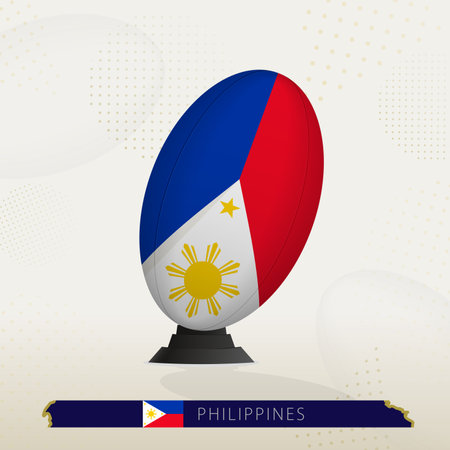 Philippines Rugby Ball on Rugby Kicking Tees with Modern Design. Illustration perfect for sports, national pride, and rugby-related projects.のイラスト素材