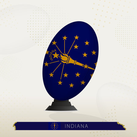 Indiana Rugby Ball on Rugby Kicking Tees with Modern Design. Illustration perfect for sports, national pride, and rugby-related projects.のイラスト素材