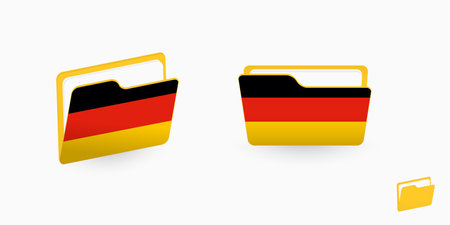 Germany flag on two type of folder icon. Vector illustration.のイラスト素材