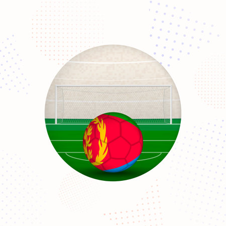 Eritrea Flag Football Image for Sports Promotions, Eritrea Soccer Ball Ready for Kickoff. Perfect for sports-related designs, football tournaments, and national team concepts.のイラスト素材