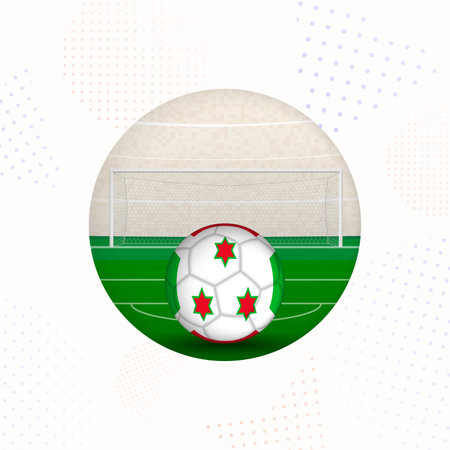 Burundi Flag Football Image for Sports Promotions, Burundi Soccer Ball Ready for Kickoff. Perfect for sports-related designs, football tournaments, and national team concepts.のイラスト素材
