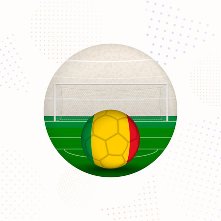 Mali Flag Football Image for Sports Promotions, Mali Soccer Ball Ready for Kickoff. Perfect for sports-related designs, football tournaments, and national team concepts.のイラスト素材