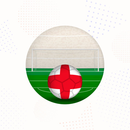 England Flag Football Image for Sports Promotions, England Soccer Ball Ready for Kickoff. Perfect for sports-related designs, football tournaments, and national team concepts.のイラスト素材