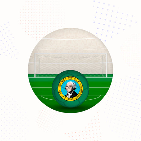 Washington Flag Football Image for Sports Promotions, Washington Soccer Ball Ready for Kickoff. Perfect for sports-related designs, football tournaments, and national team concepts.のイラスト素材