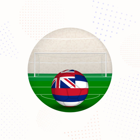 Hawaii Flag Football Image for Sports Promotions, Hawaii Soccer Ball Ready for Kickoff. Perfect for sports-related designs, football tournaments, and national team concepts.のイラスト素材