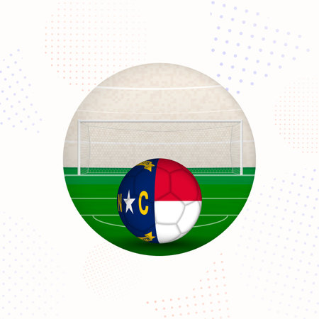 North Carolina Flag Football Image for Sports Promotions, North Carolina Soccer Ball Ready for Kickoff. Perfect for sports-related designs, football tournaments, and national team concepts.のイラスト素材