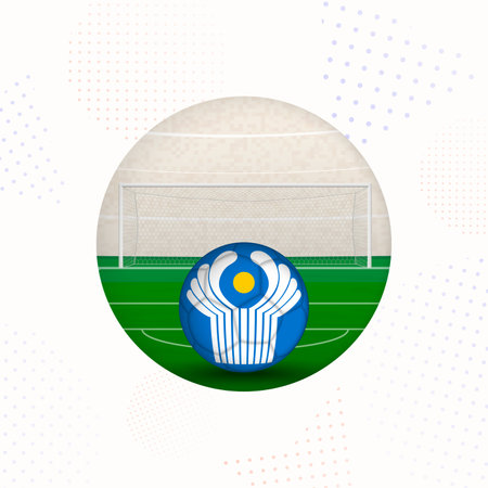 CIS Flag Football Image for Sports Promotions, CIS Soccer Ball Ready for Kickoff. Perfect for sports-related designs, football tournaments, and national team concepts.のイラスト素材