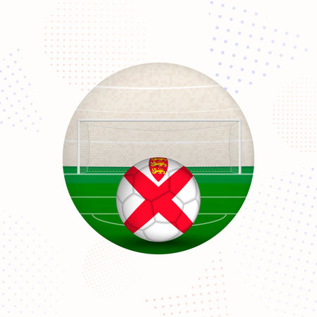 Jersey Flag Football Image for Sports Promotions, Jersey Soccer Ball Ready for Kickoff. Perfect for sports-related designs, football tournaments, and national team concepts.のイラスト素材