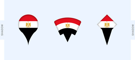 Egypt Map Markers Set. Perfect for projects related to Egypt, travel, geography, and international representation. Vector collection.のイラスト素材
