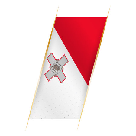 Malta flag in the form of a banner with waving effect and shadow. Modern vector design.のイラスト素材