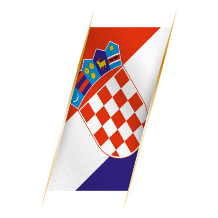 Croatia flag in the form of a banner with waving effect and shadow. Modern vector design.のイラスト素材