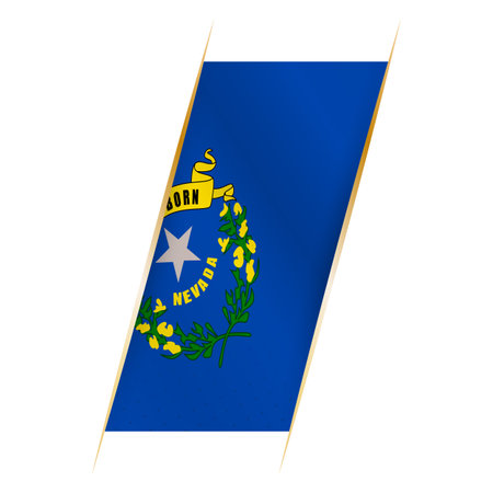 Nevada flag in the form of a banner with waving effect and shadow. Modern vector design.のイラスト素材