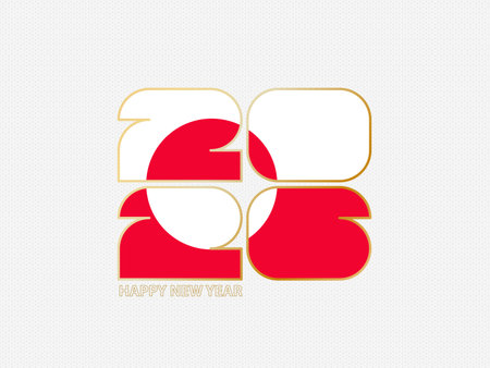 Abstract numbers 2026 with flag of Greenland. Vector illustration.のイラスト素材