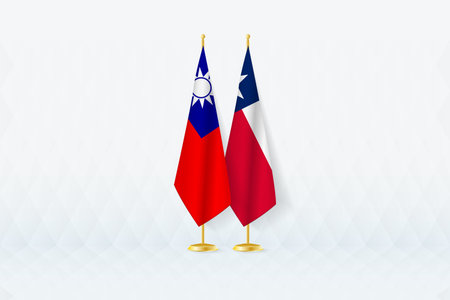 Taiwan and Texas Flags Side by Side, Symbol of International Partnership. Illustration symbolizes diplomacy, partnership, and international cooperation between the two nations.のイラスト素材