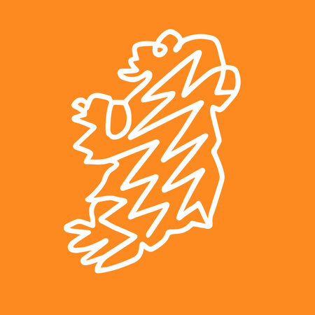 Abstract Scribble Map of Ireland. Minimalist vector design for travel, culture, and creative projects.のイラスト素材