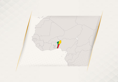 Benin Country Map Featuring National Flag Colors. Vector illustration.のイラスト素材