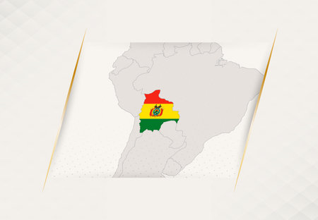 Bolivia Country Map Featuring National Flag Colors. Vector illustration.のイラスト素材
