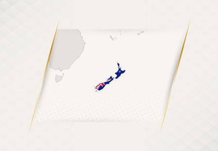 New Zealand Country Map Featuring National Flag Colors. Vector illustration.のイラスト素材