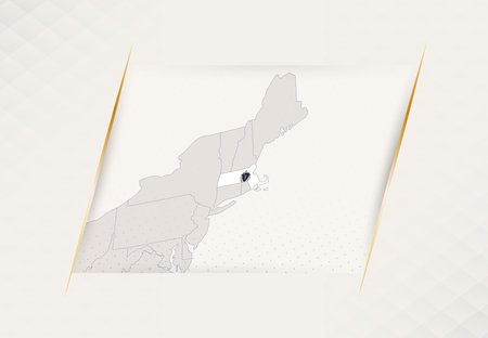 Massachusetts Country Map Featuring National Flag Colors. Vector illustration.のイラスト素材