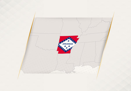 Arkansas Country Map Featuring National Flag Colors. Vector illustration.のイラスト素材