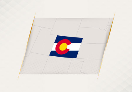 Colorado Country Map Featuring National Flag Colors. Vector illustration.のイラスト素材