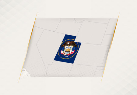Utah Country Map Featuring National Flag Colors. Vector illustration.のイラスト素材