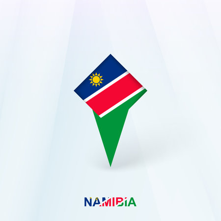 Namibia Flag Pin Icon with Geometric Design. Vector illustration.のイラスト素材