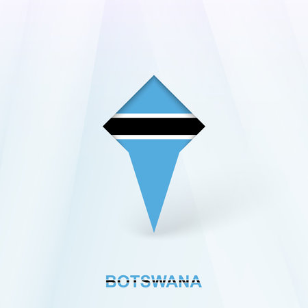 Botswana Flag Pin Icon with Geometric Design. Vector illustration.のイラスト素材