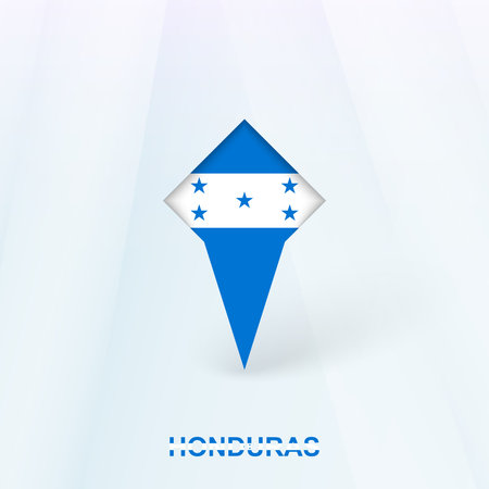 Honduras Flag Pin Icon with Geometric Design. Vector illustration.のイラスト素材