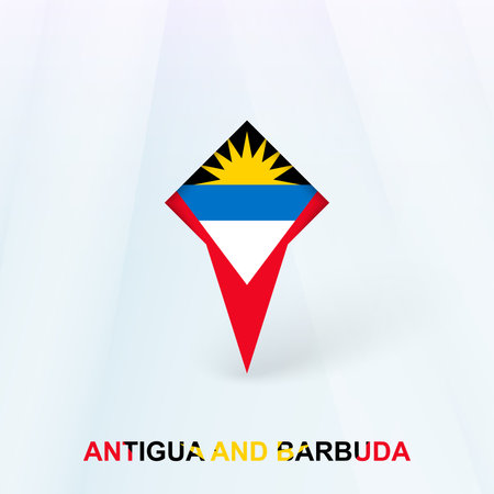 Antigua and Barbuda Flag Pin Icon with Geometric Design. Vector illustration.のイラスト素材