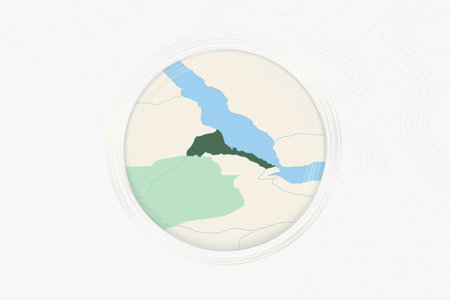 Stylized Map of Eritrea with Neighboring Areas. Map in a modern, minimalistic style with soft...