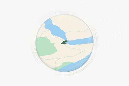 Stylized Map of Djibouti with Neighboring Areas. Map in a modern, minimalistic style with soft...