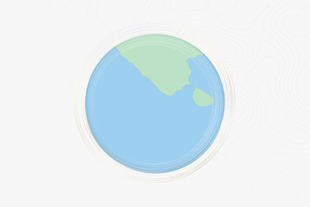 Stylized Map of Maldives with Neighboring Areas. Map in a modern, minimalistic style with soft...