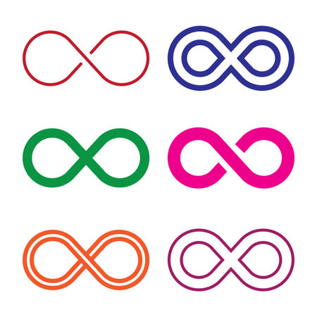 Infinity symbol icon set, vector illustration. Flat design style.のイラスト素材